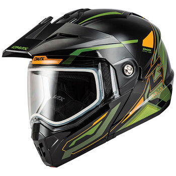 GMAX MD74 SPECTRE MODULAR FULL FACE HELMET Electric Small olive/Orange