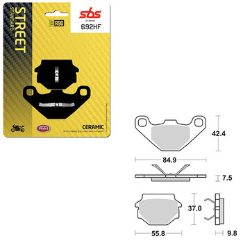 PLAQUETTE DE FREIN EN CÉRAMIQUE SBS ATV/UTV (6190686108)