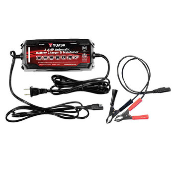 YUASA 1.2 AMP AUTOMATIC BATTERY CHARGER & MAINTAINER (YUA1P2AMPCH)