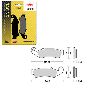 PLAQUETTES DE FREIN SBS ROAD RACING & TRACKDAYS CARBON TECH (6210715108)