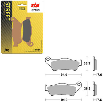 PLAQUETTES DE FREIN SBS PERFORMANCE HS SINTER (6250841108)