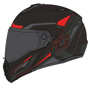 GMAX MD74 SPECTRE MODULAR FULL FACE SNOW HELMET Electric Medium Red