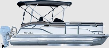 2026 Ponton Armada Drakkar 21 Swing Back 3 tubes extérieur noir et Charcoal Full Campeur