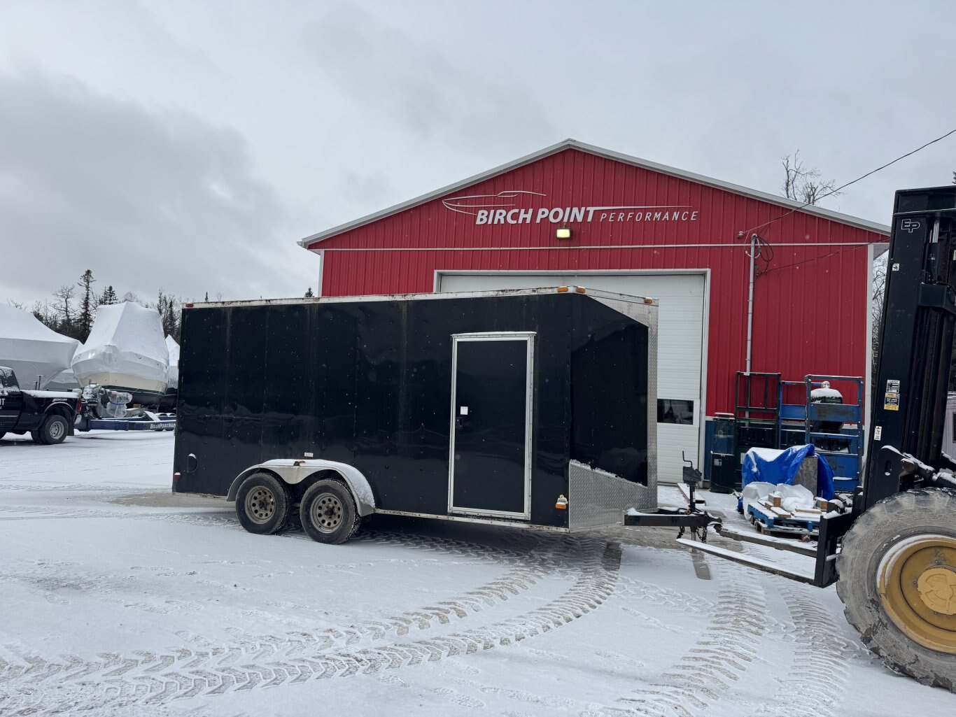 2018 Peach Cargo 7X16 V Nose Ramp Door