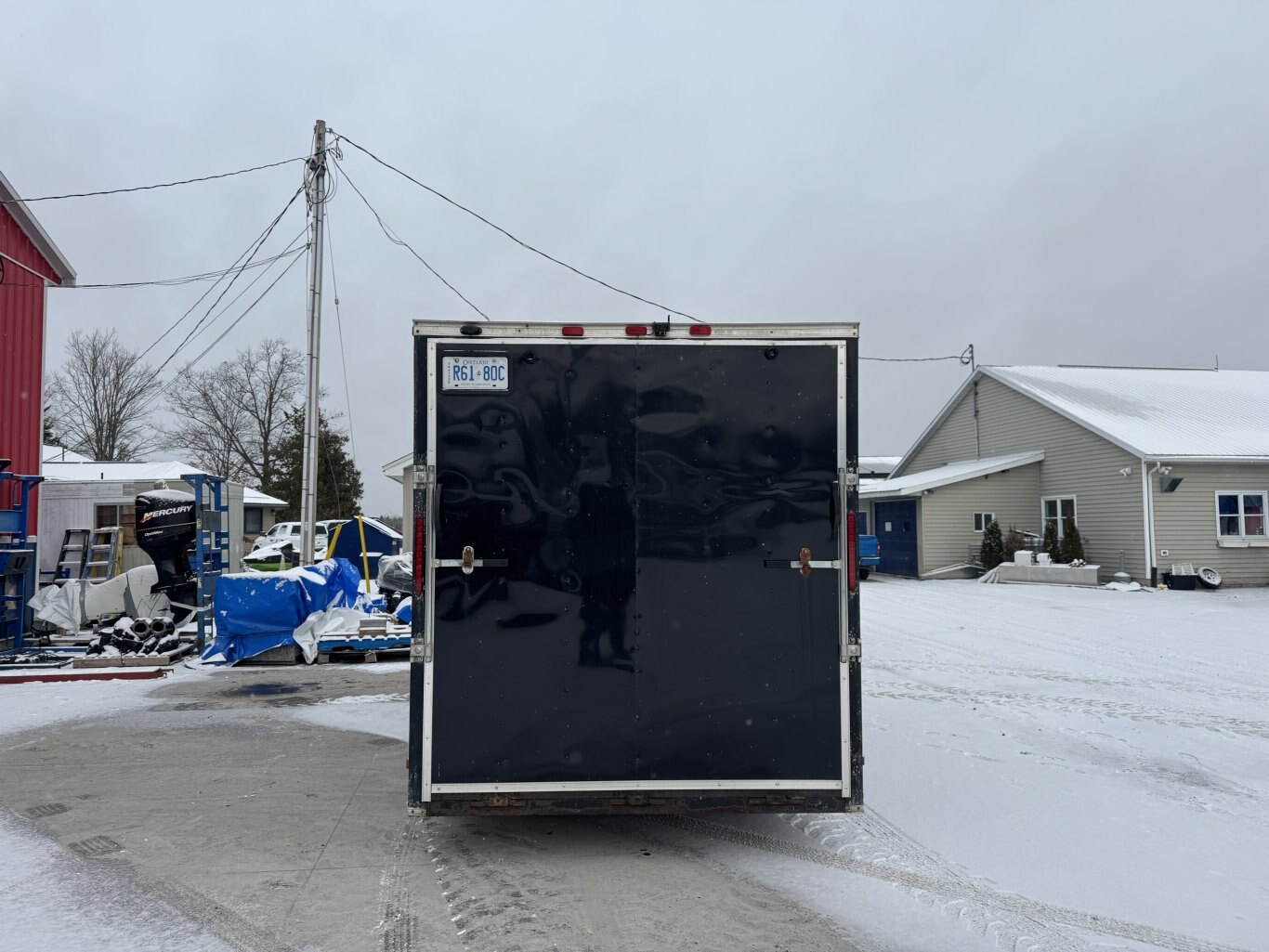 2018 Peach Cargo 7X16 V Nose Ramp Door