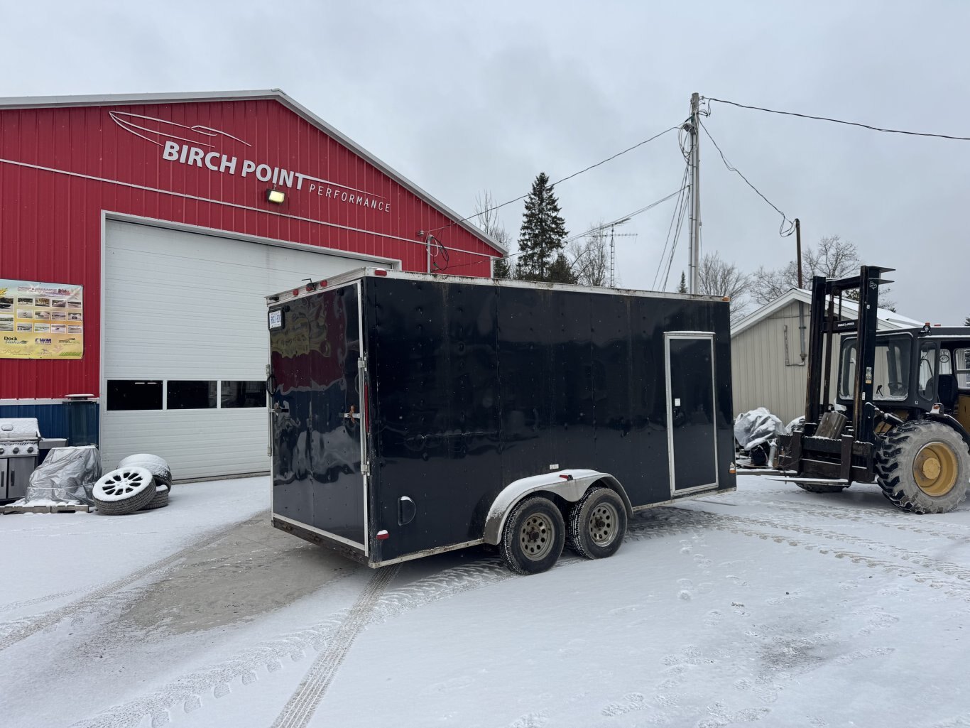 2018 Peach Cargo 7X16 V Nose Ramp Door