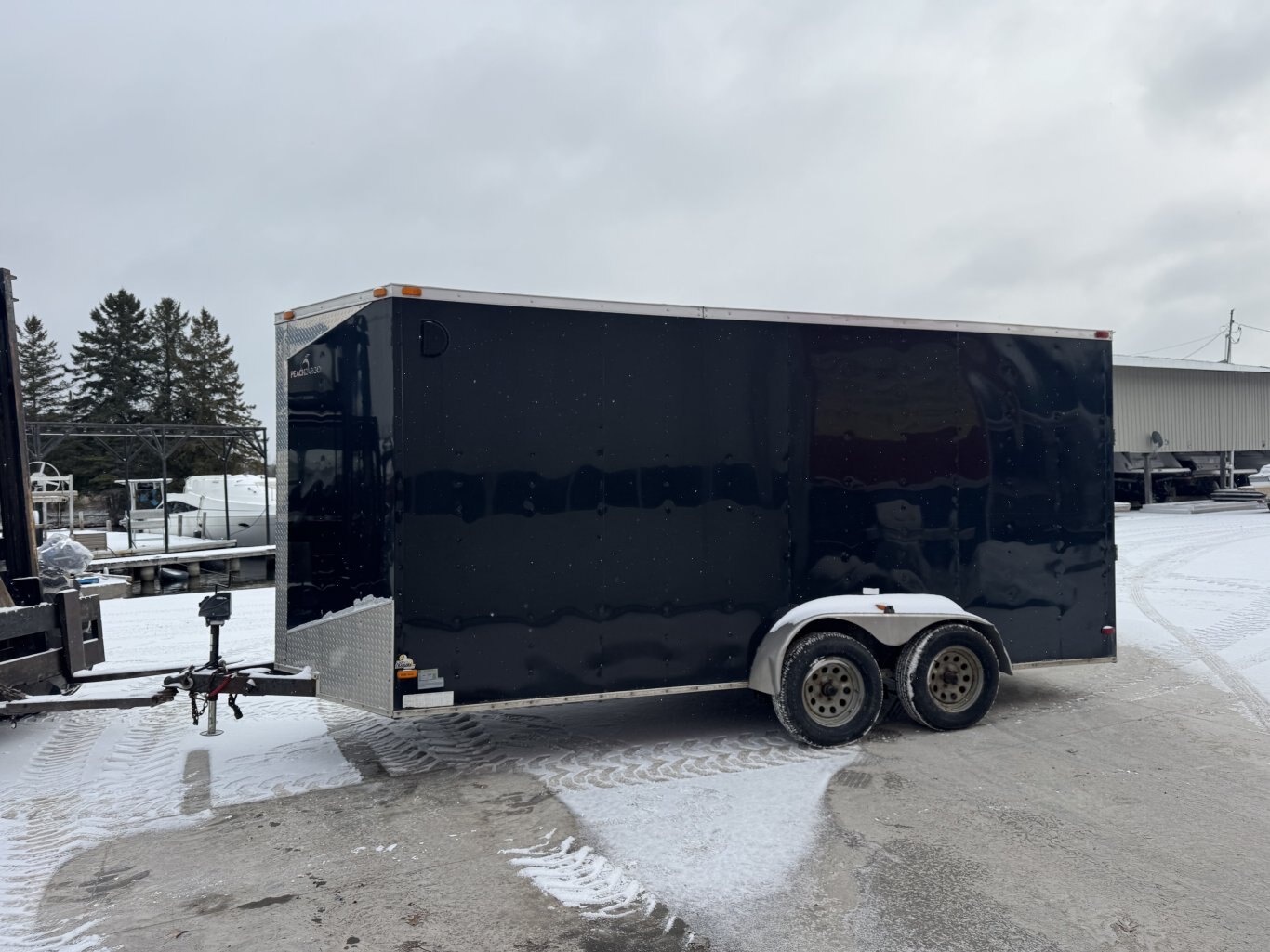 2018 Peach Cargo 7X16 V Nose Ramp Door