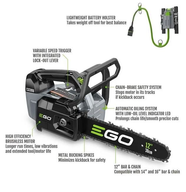 EGO Power+ Commercial Series Top Handle Chainsaw CSX3000