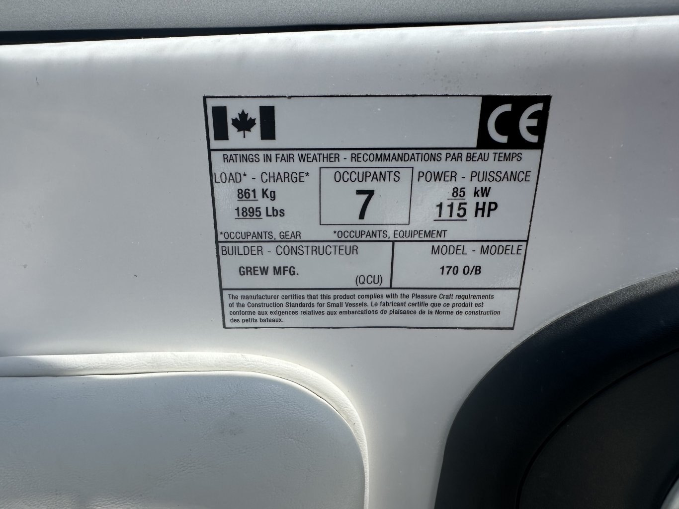 2011 Grew Cutter 173XL