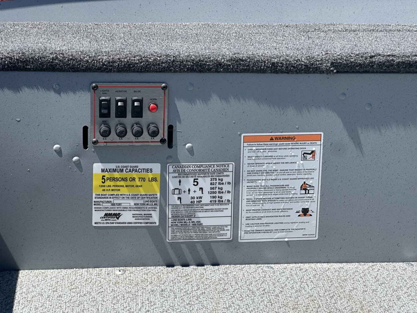 2025 LUND 1600 FURY TILLER