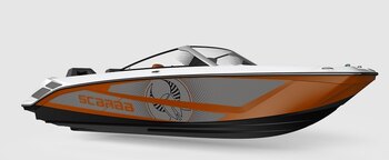 2026 Scarab 235 LX WAKE Black/Afterburner Orange