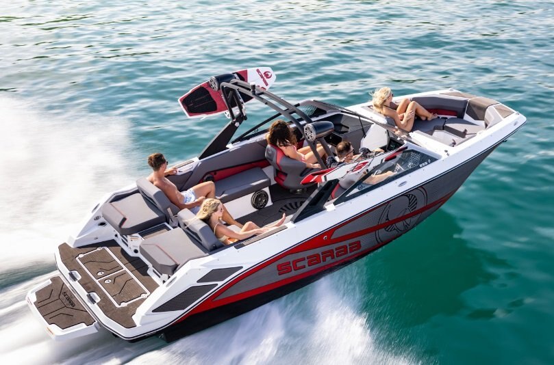 2026 Scarab 235 LX WAKE Black/Crimson Red