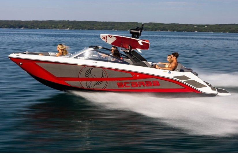 2026 Scarab 235 LX WAKE Black/Crimson Red