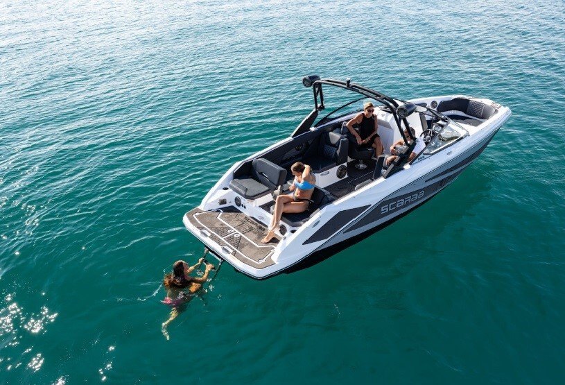 2026 Scarab 255 LX WAKE Black/Afterburner Orange