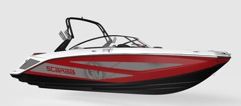 2026 Scarab 215 LX WAKE Black/Crimson Red