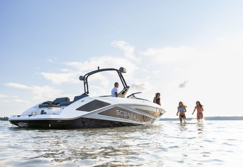 2026 Scarab 255 LX WAKE Black/Pearl Gray