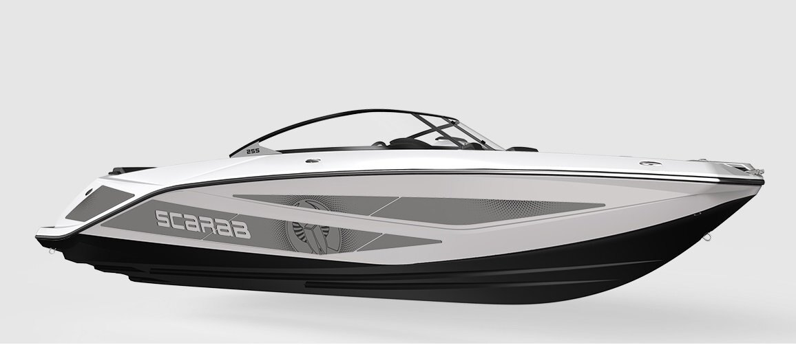 2026 Scarab 255 LX Black/Pearl Gray