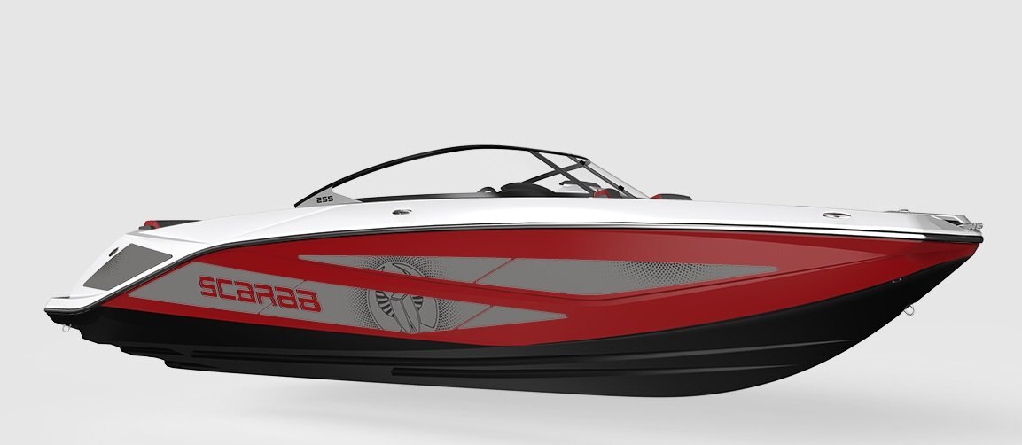 2026 Scarab 255 LX Black/Crimson Red