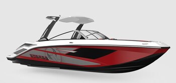2026 Scarab 285 LX WAKE Black/Crimson Red
