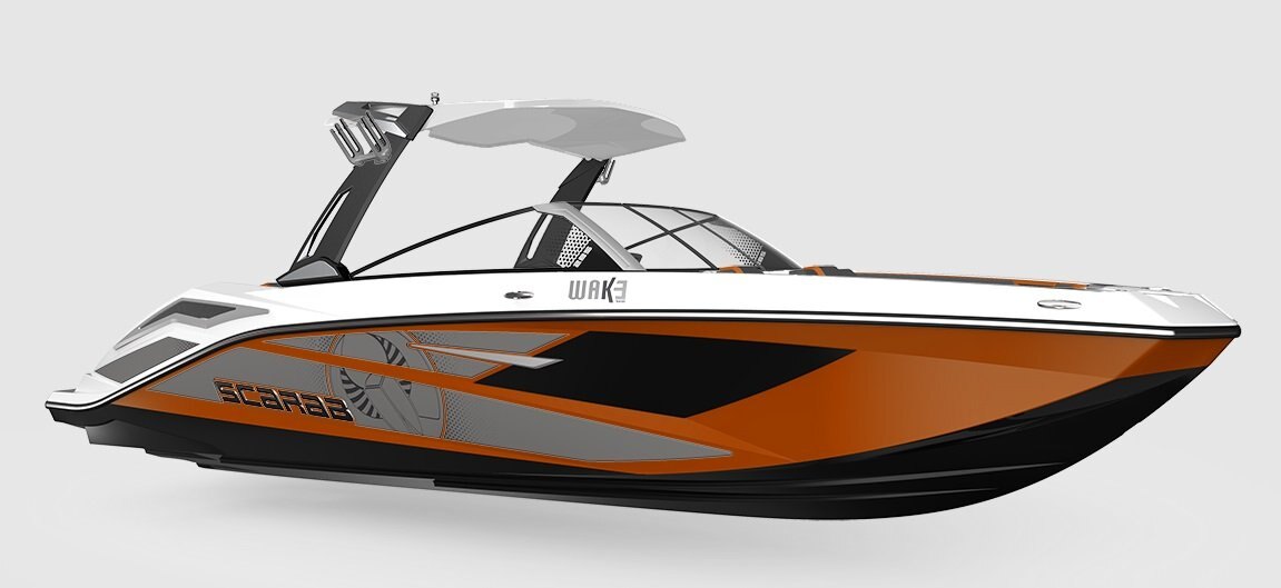 2026 Scarab 285 LX WAKE Black/Afterburner Orange