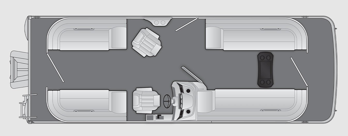 2026 Bennington S Line 25 S STERN RADIUS QUAD BENCH