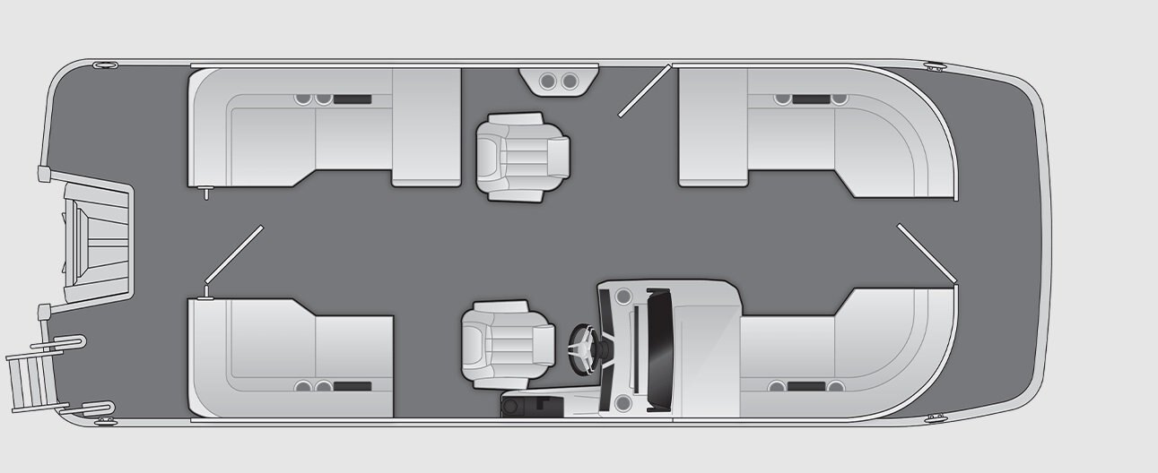 2026 Bennington M Line 22 M Open Fastback Quad Bench