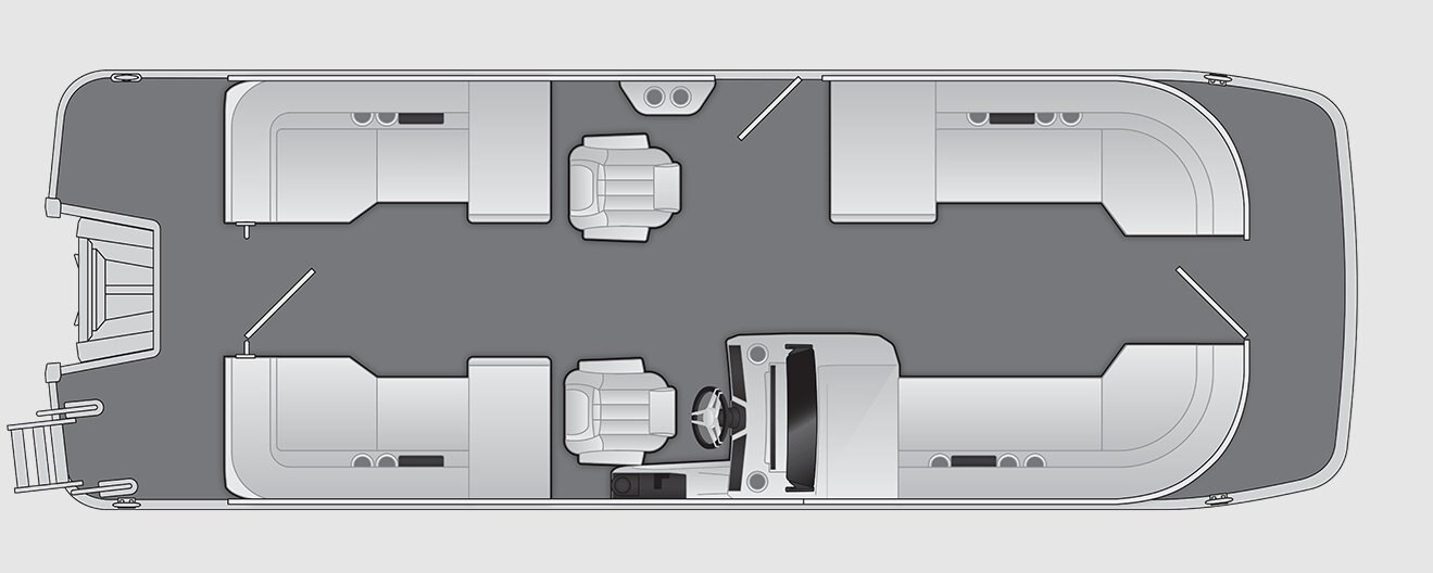 2026 Bennington M Line 24 M Open Fastback Quad Bench