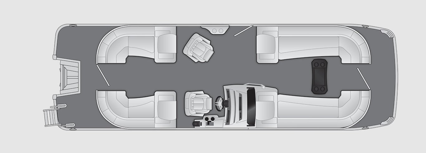 2026 Bennington R Line 25 R Stern Radius Quad Bench