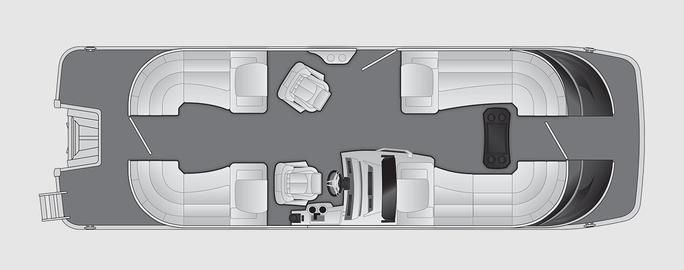 2026 Bennington Q Line 25 Q STERN RADIUS QUAD BENCH