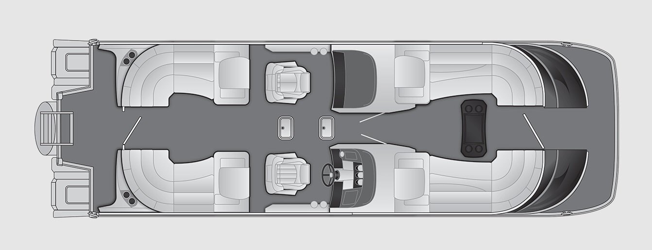 2026 Bennington Q Line 27 Q STERN RADIUS QUAD BENCH