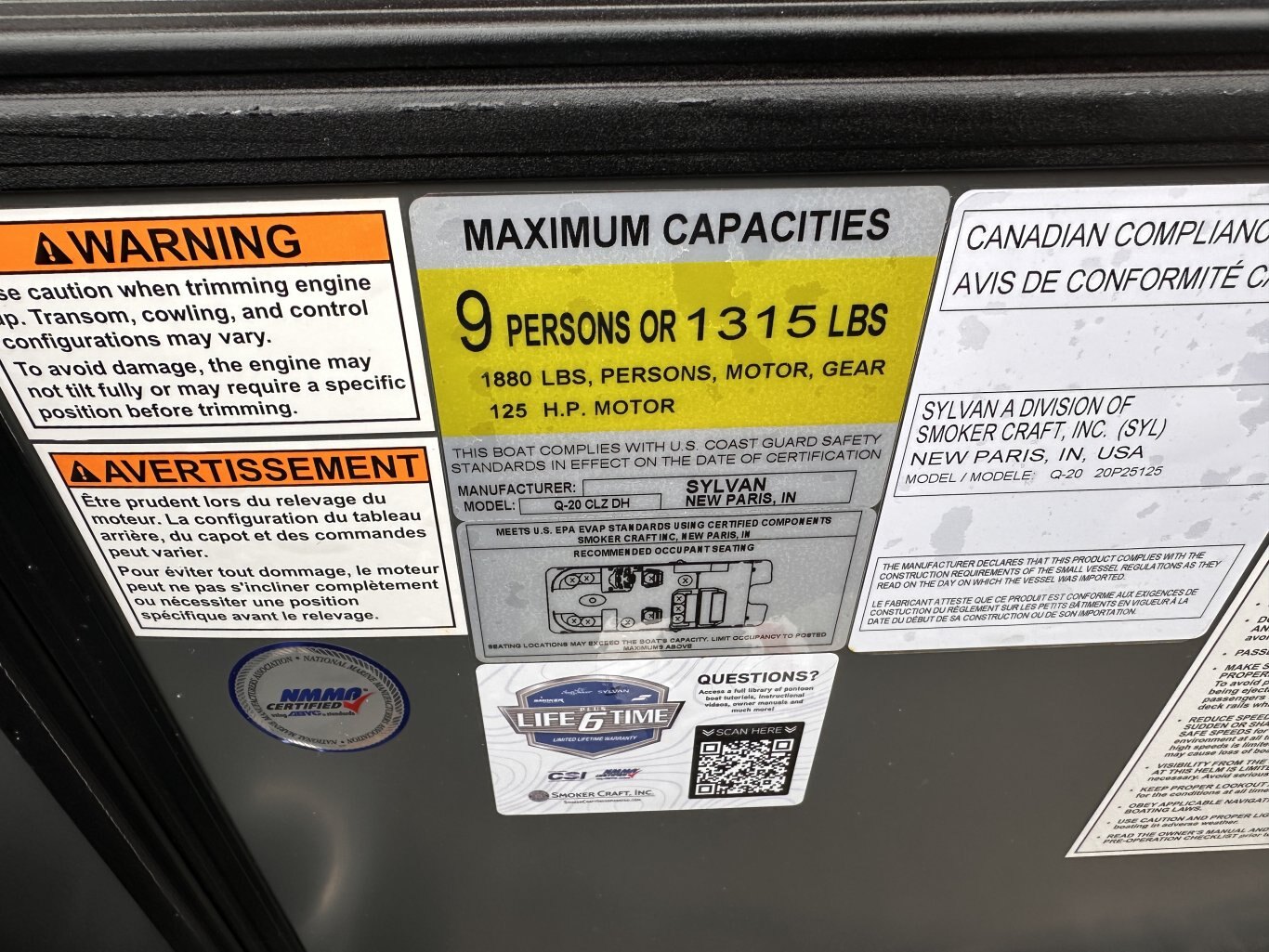 2027 SYLVAN Q 20 CLZ DH 115HP YAMAHA VF115LB