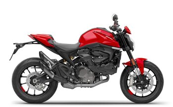 2025 Ducati Monster + Aviator Grey with GP Red wheels