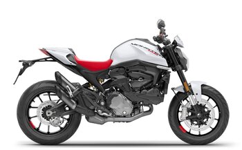 2025 Ducati Monster + Aviator Grey with GP Red wheels