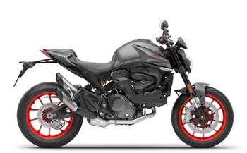 2025 Ducati Monster + Ducati Red with black wheels
