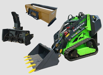 Driveways & Small Parking Lots Basic Package: Derette DRT 450 Wheeled Mini Skid Steer Loader