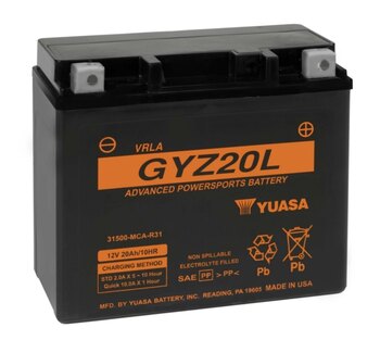 Batterie Yuasa sans entretien AGM activée en usine YTX20HL F/A