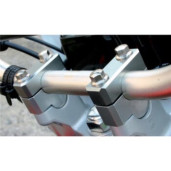 Kit de rehausse de guidon DRC ZETA en aluminium billette argenté 30 mm Compatible avec Honda, Yamaha, Kawasaki, KTM, Suzuki