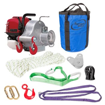 PORTABLE WINCH Gas Powered Portable Capstan Winch with Accessories