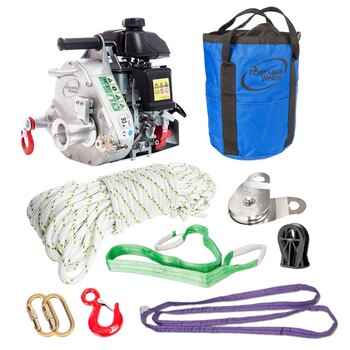 PORTABLE WINCH Gas Powered Portable Capstan Winch with Accessories