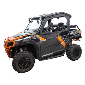 Kit de porte encadrée Seizmik pour paire de portes complètes Polaris UTV Acier noir, nylon enduit de PVC Droite et gauche