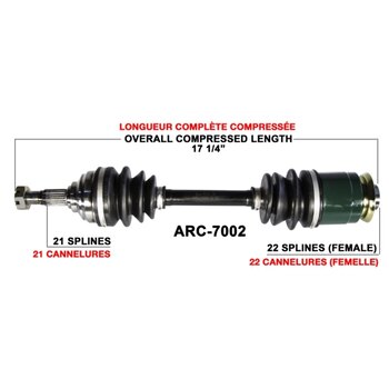 TrakMotive Complete Axle Fits Arctic cat Front left ARC 7010