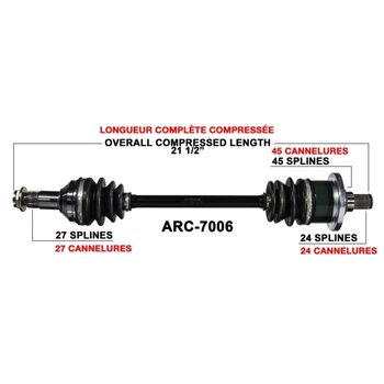 TrakMotive Complete Axle Fits Arctic cat Arrière gauche, Rear right ARC 7026