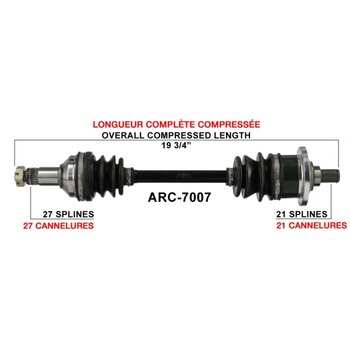 TrakMotive Complete Axle Fits Arctic cat Arrière droit, Rear left 216672