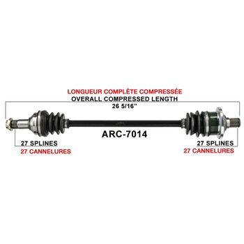 Essieu complet TrakMotive pour Arctic Cat arrière gauche, Rear right ARC 7018