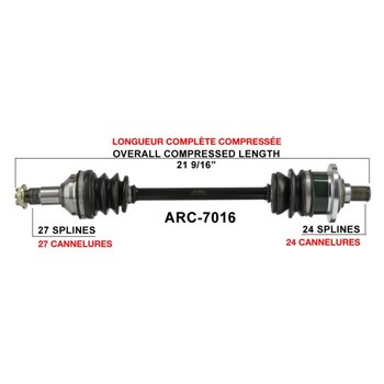 TrakMotive Complete Axle Fits Arctic cat Front left ARC 7010