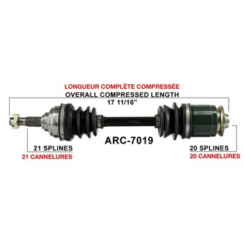 TrakMotive Complete Axle Fits Arctic cat Front left ARC 7010