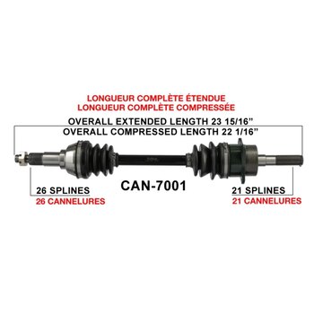 Essieu complet HD TrakMotive pour Can am Avant gauche 216770