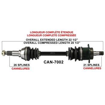 TrakMotive Complete Axle Fits Can am Front left CAN 7019