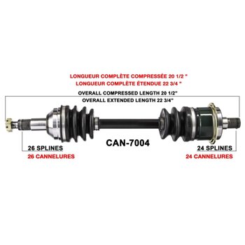 Essieu complet TrakMotive pour Can am Avant droit CAN 7014