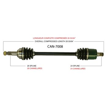 TrakMotive Complete Axle Fits Can am Front left CAN 7019